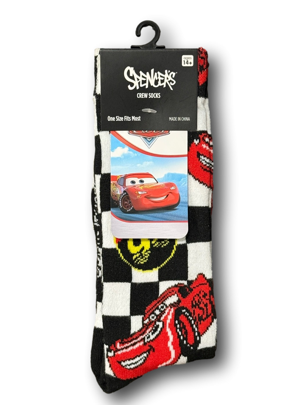 3/$20 Cars Lightning McQueen Disney Pixar Funny Novelty Crew Socks - NWT